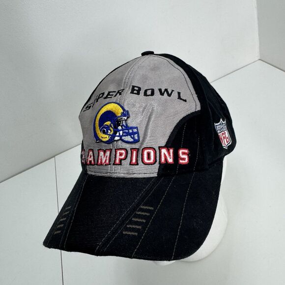 Vintage 2000 St Louis Rams NFL Superbowl XXIV Champs Strap Back Hat - Picture 7 of 8